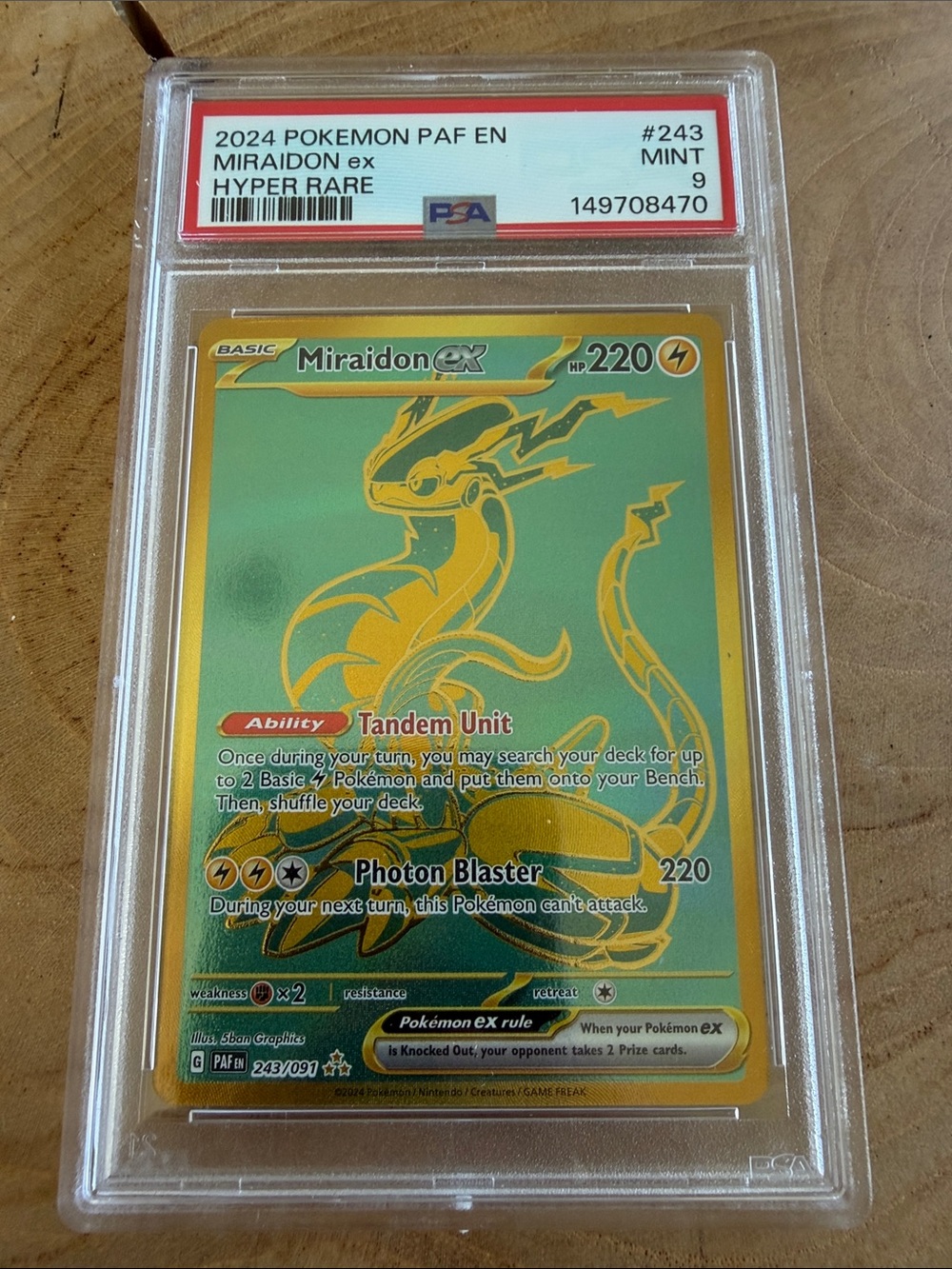 PSA 9 Miraidon Hyper Rare from Paldean Fates